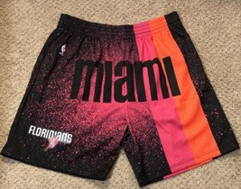 Miami Heat Floridians Mitchell &amp; Ness NBA Swingman Mens XL Shorts Gradie... - $49.49