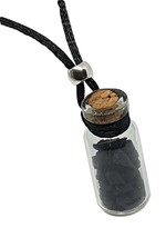 Shungite Necklace Pendant Genuine Gemstone Bottle EMF Protection Crystal &amp; Boxed - £14.78 GBP