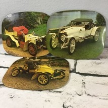 Vintage Antique Automobile Cork Back Hot Pads Trivets Lot Of 3 6” x 8” F... - $14.84