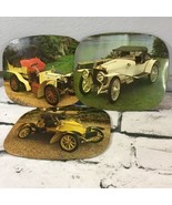 Vintage Antique Automobile Cork Back Hot Pads Trivets Lot Of 3 6” x 8” F... - £11.72 GBP