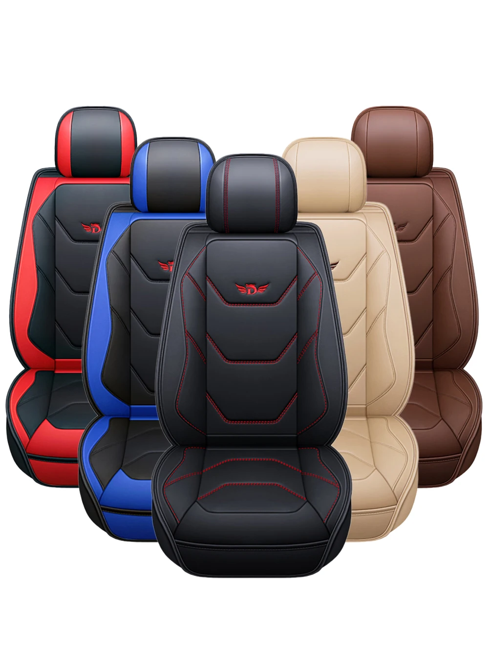 2023 Full Cover Car Seat Covers Cushion PU Leather Protetor Universal Fit For - £36.22 GBP+