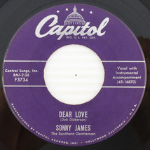 Sonny James - Dear Love / Lovesick Blues - 1957 45 rpm 7&quot; Single Vinyl Record - £8.40 GBP
