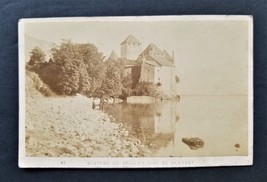 1860s antique HOTEL CHATEAU de CHILLON CDV PHOTOGRAPH geneve garcin phot... - £97.30 GBP