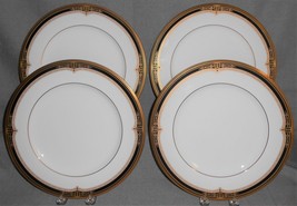 Set (4) Noritake Bone China Gold And Sable Pattern Dinner Plates Made In Japan - £139.98 GBP