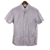 Bonobos Shirt Mens Medium Pink Floral Slim Fit Short Sleeve Button Down Cotton - £23.59 GBP