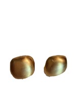 Vintage Anne Klein  Brushed Gold Tone Clip Earrings.   7/8” Square. - $24.56 CAD