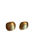 Vintage Anne Klein  Brushed Gold Tone Clip Earrings.   7/8” Square. - $24.61 CAD