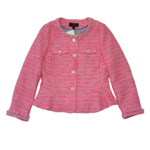 NWT J.Crew Peplum Lady Jacket in Neon Fuchsia Pink Tweed Blazer 6 - £77.67 GBP