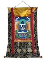 BUDDHA SHAKTI/ SAMANTABHADRA ORIGINAL TIBETAN THANGKA PAINTING  WITH SIL... - $2,826.29 MXN