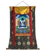 BUDDHA SHAKTI/ SAMANTABHADRA ORIGINAL TIBETAN THANGKA PAINTING  WITH SIL... - $2,820.44 MXN