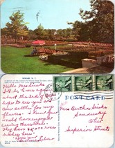 New York Newark Jackson &amp; Perkins Rose Gardens Posted to OH in 1958 VTG Postcard - £7.39 GBP
