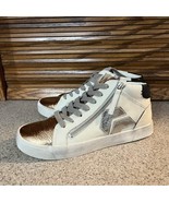 Dolce Vita Zonya Leather High Top Sneakers In White Metallic Size 8 Copper - €45,00 EUR