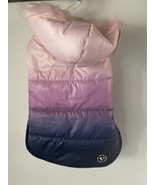 Justice Pet Reversible Ombre Puffer Jacket w Pink Faux Fur Trim Size Small - $14.96