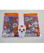 Sugar Skulls Day of the Dead Halloween 2 Packs Puffy Stickers Container ... - £12.41 GBP