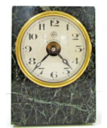 Art Deco ATO 1930s Green Marble Table Clock - $123.75