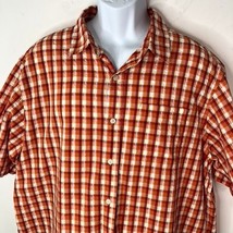 L.L. Bean Men&#39;s Traditional Fit Plaid Button Up Shirt Size XL Orange - $24.24