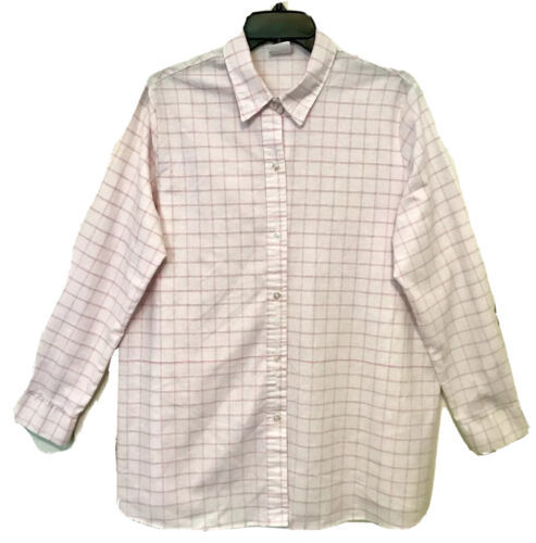Primary image for Land ‘N Sea Vintage 1980’s Womens 12 Button Up Long Sleeve Window Pane Shirt