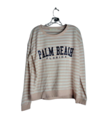 Ocean Drive Palm Beach Florida Sweater Pink White Horizontal Stripe Wome... - $24.74