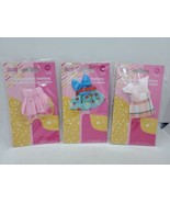 NIP Set of 3 Friends Forever Doll Clothes Dresses Pink Plaid Blue Pink Gold - £9.35 GBP