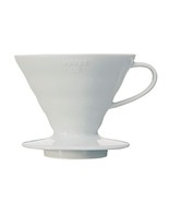 Hario V60 Ceramic Coffee Dripper Pour Over Cone Coffee Maker Size 02, White - £37.23 GBP