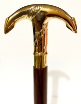 Victorian Brass Designer Walking Cane Brown Wooden Walking Stick Anchor ... - £29.51 GBP