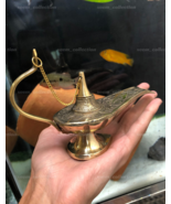 8&quot;Vintage Brass Aladin Genie Oil Lamp Aladdin Chirag Incense Burner Vint... - £31.40 GBP