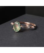 Natural Moss Agate Ring Handmade 925 Sterling Silver Ring Engagement Sil... - £49.56 GBP