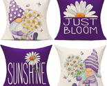 Purple Throw Pillow Covers 18X18 Set of 4 Outdoor Spring Summer Decorati... - $29.77