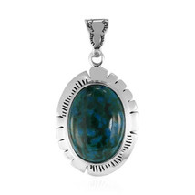 Jewelry of Venus fire Chrysocolla silver pendant - £629.89 GBP