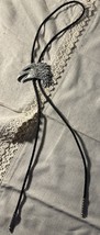 Vintage Pewter Eagle Head Bolo Tie Braided Leather Lariat Necklace Weste... - €10,16 EUR