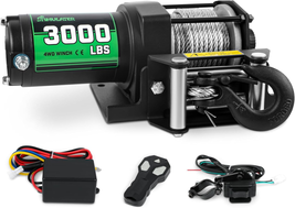 3000Lb ATV Winch,Electric Winch 12V,Steel Cable Winch, with Wireless Remote and  - $173.04