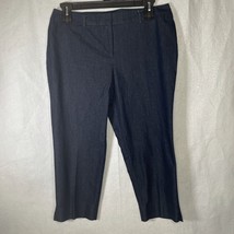 CHICO&#39;S Pants Women&#39;s Size L 2 Blue Cotton Blend Denim Crop Capri Jeans 38x22 - £8.51 GBP