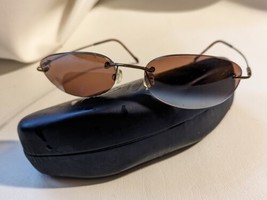 Maui Jim Kailua Stainless Gloss Copper Rose Lens Rimless Sunglasses Case 453-23 - £118.69 GBP