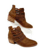 Fergie Womens Brown  Leather Western style Back Zip Bootie Display Model... - $514.13 MXN