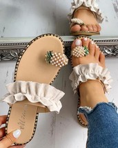 Women Slipper Pine Flat Toe Bohemian Casual Beach Sandals Ladies Shoes Platform  - £21.18 GBP