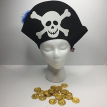 Darico Halloween Pirate Dress Up Costume Captain Hat Feather 19 Gold Coins - $14.99