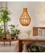 WalmHomie 1 Light Rattan Chandelier Boho Coastal Wicker Pendant 13.77&#39;&#39; ... - $1,826.26 MXN