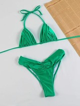 Sexy bikinis female micro folds swimwear women high cut bikini set string swimming suit thumb200