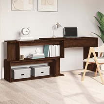 Corner Desk Brown Oak 200x50x76 cm Engineered Wood - £66.43 GBP