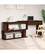 Corner Desk Brown Oak 200x50x76 cm Engineered Wood - £65.33 GBP