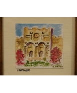 Original Miniature Watercolor Jerusalem Golden  Gate  Framed, Matted, Si... - £3.98 GBP