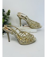 Nina New York Women’s Size 9 Gold 4.5” Heels Wedding Prom Formal Sparkle - $488.46 MXN