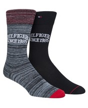 Tommy Hilfiger Men&#39;s 2-pk. Premium Blend Logo Socks Navy Heather Blue Sz... - £10.17 GBP