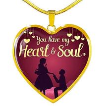 Express Your Love Gifts You Have My Heart and Soul Engraved Stainless Steel Hear - £46.40 GBP