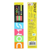 Doms Neon Rubber Tipped Graphite Pencils - Pack of 10 pencils (1 SET) - £5.20 GBP