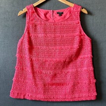 Talbots Coral Eyelash Fringe Lace Sleeveless Top Side Zip-Women&#39;s Size 1... - $32.44 CAD