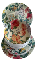 Tommy Bahama Set of 12 Floral Hibiscus Melamine Dinner Plates and Bowls 4 Of Ea. - £105.97 GBP