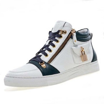 Men&#39;s J75 By Jump Zappa White | Navy Blue Mid Top Sneakers NWT - £192.51 GBP