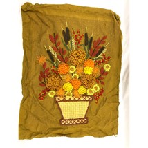 VTG Crewel Flowers Needlecraft Embroidered Wall Art 20&quot;x27&quot; 70s Paragon ... - $80.99