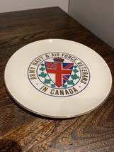 Canada WWII Veterans Army Navy Air Force Commemorative Plate 22 carat gold inlay - £35.05 GBP